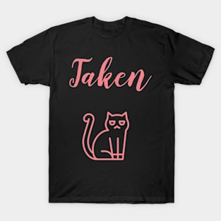 Cat Owned (Pink Txt) T-Shirt